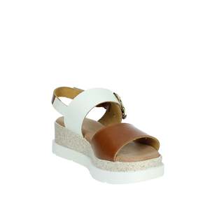 Sandalo Donna Serena con Zeppa Bianco Oro 255685DP Stile Estivo con Plateau - Product Image 5