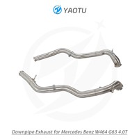 Collecteur d'échappement YT pour Mercedes Benz W464 G63 4.0T AMG avec finition brossée, conçu pour des performances élevées en acier inoxydable SS304