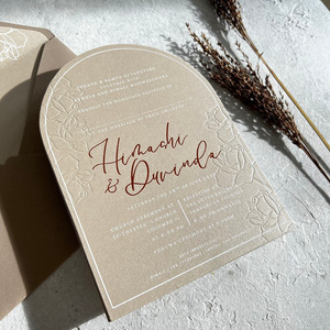 Custom Luxury Foil <b>Gold</b> Letterpress Wedding Invitation Greeting <b>Card</b> Custom Business <b>Card</b> Debossed Thank You <b>Cards</b> With Envelope - Product Image 5