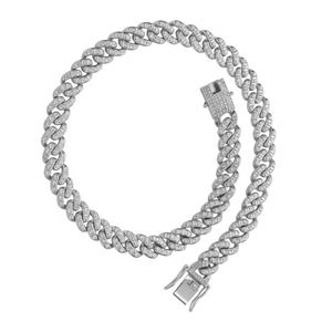 Cadena Hip Hop Iced Out con Dijes de Cristal CZ para Hombre y Mujer, Collares de Cadena Cubana, Gargantilla, Joyería de Oro de 18K - Product Image 1