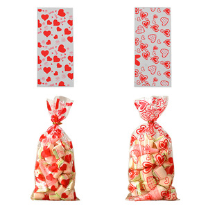 Sac cadeau de saint-valentin en cellophane, sac de cuisson pour biscuits aux bonbons, sacs d'emballage en plastique opp à bouche plate, vente en gros - Product Image 4