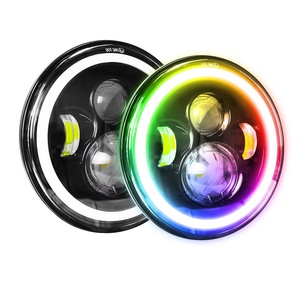 Faro de Trabajo LED Redondo de 7 Pulgadas y 12V con Halo RGB y Luces Antiniebla, 80000 Lúmenes, 6500K, para Luz Alta/Baja, para Jeep Todoterreno - Product Image 1