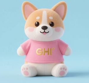 Custom Knuffel Schattige Pluche Hond Speelgoed Corgi Shiba Inu Pluche Speelgoed Met Logo T-Shirt Plushie - Product Image 4