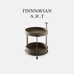 FINNNAVIANART Modern ışık lüks Minimalist arabası yan birkaç tasarımcı oturma odası dairesel hareketli küçük kahve sehpa