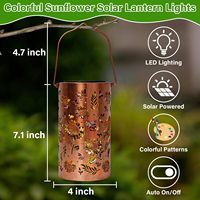 Lanternes solaires LED colorées CXS en forme de tournesol, en métal, à suspendre - Étanches IP65, pour décoration de jardin extérieur, fonctionnant sur batterie