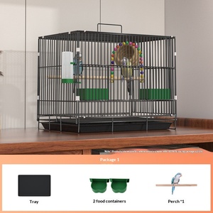 กรงนกขนาดใหญ่สำหรับนกแก้ว นกคีรีบูน นกฟินช์ กรงสัตว์เลี้ยงแบบพกพา ทำจากลวดเหล็ก สำหรับการเดินทางทุกฤดู - Product Image 6