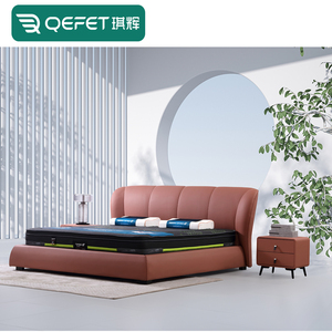 Sofá de tapicería de cuero de lujo para cama suave tamaño king moderna con almacenamiento de diseño contemporáneo para el hogar, muebles de hotel - Product Image 1