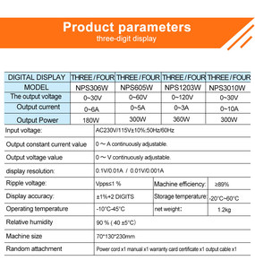 Wantek điều chỉnh điện áp ổn định DC cung cấp điện nps306w3 bit đen HD hiển thị chiết điều chỉnh là thuận tiện hơn - Product Image 5