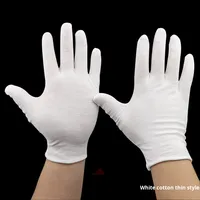 Gants à poignets personnalisables 100 % coton respirant - Sans poudre pour la sécurité au travail, le polissage de perles, l'étiquette formelle