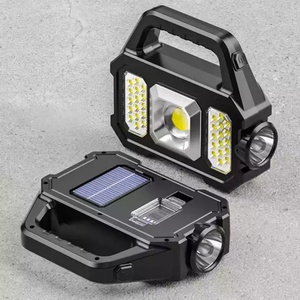 Linterna de Trabajo Multifuncional, Linterna de Búsqueda, Linterna Recargable COB Plateada, Lámpara LED Solar Portátil para Exteriores y Camping - Product Image 5