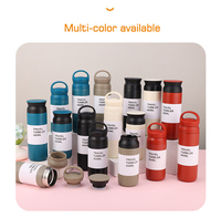 Beauchy Tasse thermique de style japonais 12/17oz Tasse de voyage isolée sans BPA avec couvercle à poignée pour boissons chaudes/froides