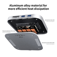 Station d'accueil multiport en aluminium pour Mac Mini M4, extension de hub pour configuration de bureau Mac Studio
