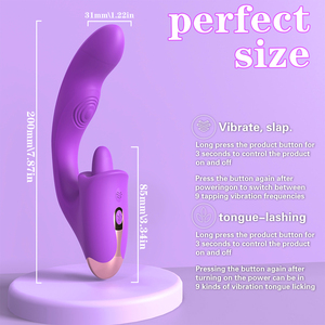 S-hande新デザイン3in1クリトリス刺激舌舐めバイブレーターGスポットフラッピングバイブレーター女性用セックストイ - Product Image 5