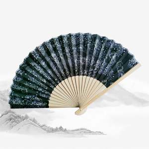 Handmade Bamboo Dance Fan for Women Business Gift With Painting Pattern 33Cm Promotion Fan Advertising - Product Image 2