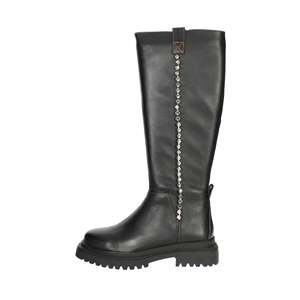 Bottes hautes pour femme Manufacture D'Essai en cuir noir avec détails en cristal - Product Image 1