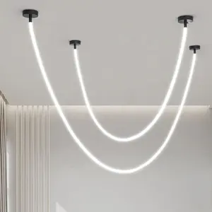 Modern IP67 360-Degree Soft Linear LED Pendant Light Office Hotel Supermarket 0-10V Dimming-Superb Chandelier LED Linear Light