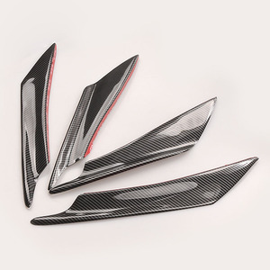 Carbon Fiber Air Blades Weather <b>Shields</b> 3M Tape Stick Universal Car Deflectors Black Unpainted Texture - Product Image 1