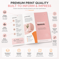 Brochure d'utilisation personnalisée en papier d'art couleur avec plastification pour emballage de produits électroniques en détail
