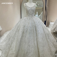 DW0031 robe de mariée élégante pour les mariées de grande taille robe de bal moderne lourde paillettes perles dentelle décoration mettant en vedette chapelle train