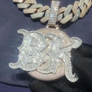 Pendentif luxueux en moissanite, motif personnalisé, serti de diamants en moissanite VVS, argent S925, pendentif hip-hop - Product Image 2