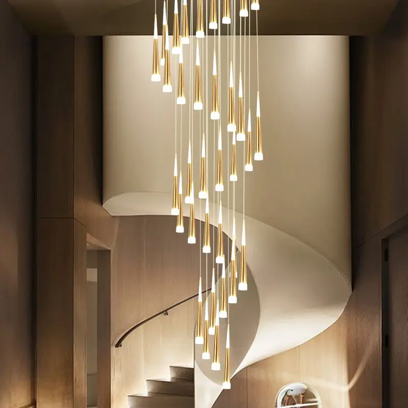 Plafonnier Led moderne en forme d'escalier, design nordique créatif, éclairage d'intérieur, luminaire décoratif de plafond, idéal pour une Villa