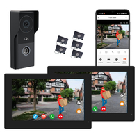 Tuya bel pintu Video 2 kawat, dengan Monitor layar sentuh, ponsel pintu tahan air hidup pintar dengan kamera Video dan fungsi membuka kunci