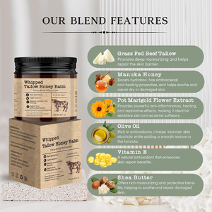 مرطب مخفوق عضوي وطبيعي من شحم البقر بالعسل للوجه والجسم، منتج كوري أصلي بعلامة تجارية خاصة - Product Image 3