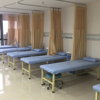 Wujiang gorden medis Spunbond FR pembagi kubus privasi partisi pabrik tirai tempat tidur rumah sakit tirai berlubang dengan jaring