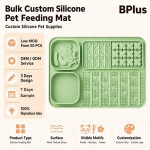 ถา<span class=keywords><strong>ด</strong></span>อาหารสัตว์เลี้ยงซิลิโคนแบบกำหน<span class=keywords><strong>ด</strong></span>เอง BPlus Bulk 4 โซนฟังก์ชั่น ลายแพน<span class=keywords><strong>ด</strong></span>้าไม้ไผ่ ปลอดภัยสำหรับเครื่องล้างจาน ช่วยให้สัตว์เลี้ยงกินช้า<span class=keywords><strong>ลง</strong></span> สำหรับสุนัขและแมว ขนาด XL - Product Image 1
