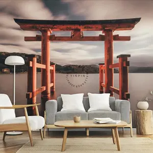 Truyền thống Nhật Bản kiến trúc Torii dính tường 3D hình nền cho phòng khách