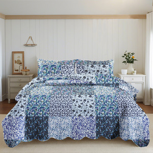 Bán Buôn Tùy Chỉnh Hoa In Chắp Vá Quilt Bộ Vỏ Gối Số Lượng Lớn Mua Giá Rẻ Giá Nhà Khách Sạn Sử Dụng Tùy Chỉnh Khâu Mẫu - Product Image 6