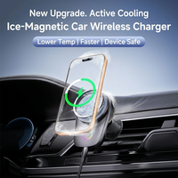 Chargeur de voiture magnétique sans fil haute puissance 25W avec système de refroidissement par ventilateur PD OTP et support de téléphone rotatif à 360° pour grille d'aération