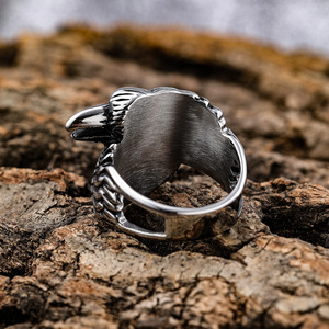 Anillos de Moda de Joyería Fina con Diseño de Cabeza de Águila Doble de la <span class=keywords><strong>Serie</strong></span> Animal, Material Envolvente, para Hombre y Mujer - Product Image 4