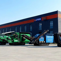 Concasseur à mâchoires mobile sur chenilles diesel haute capacité UPESEN avec pompe hydraulique intégrée pour une utilisation facile dans les carrières et l'exploitation minière