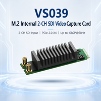 Kartu Pengambilan Video Internal Industri M.2 M-Key PCIe2.0 X4 2CH SDI 1080P60 YUY2 Mode Tunggal/Ganda/Triple
