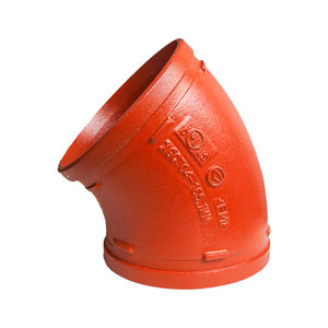 소방 시스템용 연성 철 8 "45 도 팔꿈치 튜브 피팅 저압 푸쉬 인 부식 방지 도장 표면 - Product Image 1