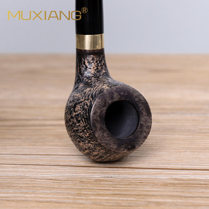 Muxiang Briar Wood Pipe Bent Type 9mm Mortise Joint Handmade Tobacco Pipe Reading Pipe - Product Image 3