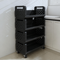 Chariot de cuisine design tendance pour le rangement des fruits et légumes, chariot utilitaire à 4 niveaux, îlot de cuisine, étagère de rangement roulante