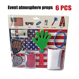 DAMAI National Flag Themed Party Favor Set 6 Pcs Sports Event Atmosphere Props Fan Cheerleading Hand Clapper and Accessory <b>Kit</b> - Product Image 1