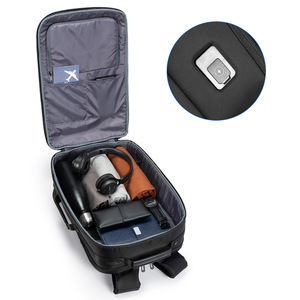 Kingsons Laptop <b>Backpack</b> <b>Black</b> And Blue Water Resistant Unisex For Travel And Commuting With Hard Handle And Laptop Compartment - Product Image 3