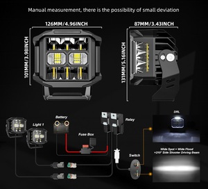 122W SAE ความสว่างสูงสำหรับการออฟโรด UTV Rzr Polaris ตัวยิงด้านข้าง X3 5นิ้วไฟ LED พอด - Product Image 5