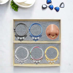 Venta al por mayor <span class=keywords><strong>de</strong></span> acero inoxidable cristal nariz anillo aro <span class=keywords><strong>labio</strong></span> <span class=keywords><strong>Piercing</strong></span> Clip <span class=keywords><strong>en</strong></span> la nariz Stud moda joyería del cuerpo - Product Image 5