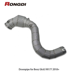 ท่อดาวน์ไปป์สแตนเลส 304 แบบไหลสูง สำหรับ Mercedes-Benz Glc63 M177 AMG ปี 2018+ พร้อมแคทตาไลติกคอนเวอร์เตอร์ - Product Image 4