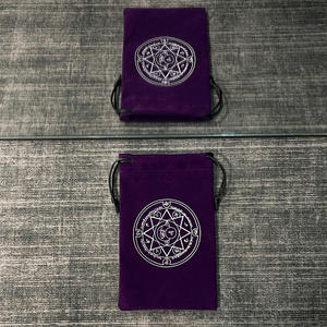 Черные бархатные экологичные мешочки для хранения украшений на шнурке для колец, серег, очков, карт Таро — хлопковый материал - Product Image 6