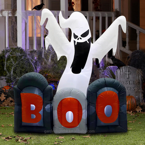 Outdoor Waterproof Halloween Decoration <b>Inflatable</b> 5.5FT Boo Tombstone White Ghost with LED Light for Yard Hotel Garen Party - Product Image 3