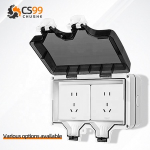 Ngoài trời không thấm nước IP66 ABS Vật liệu ổ cắm hộp hai vị trí kép 86 Loại bảng điều khiển chuyên dụng mô hình Hộp chuyển đổi - Product Image 1