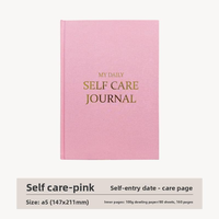 Journal en lin relié rigide personnalisé A5/A4 avec bordure dorée, couture à la main, santé mentale, pleine conscience, soins personnels