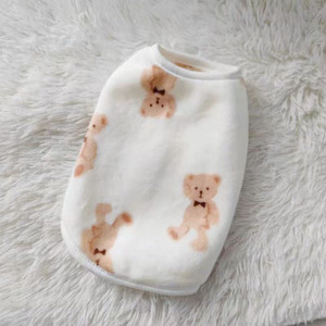Expédition rapide, vêtements pour animaux de compagnie à quatre pattes en flanelle avec imprimé ours mignon, tenue d'automne et d'hiver pour chiens et chats - Product Image 5