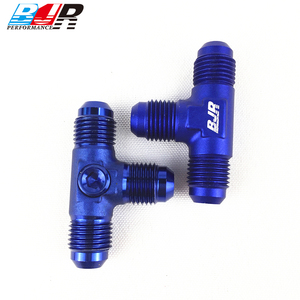 บล็อกเชื่อมต่อแบบสามทาง BJR Performance <span class=keywords><strong>ราคา</strong></span>โรงงาน ผลิตจากอะลูมิเนียม AN3 สีดำ-น้ำเงิน สำหรับน้ำมันเชื้อเพลิงและน้ำมันเครื่อง ใช้สำหรับรถแข่ง - Product Image 3