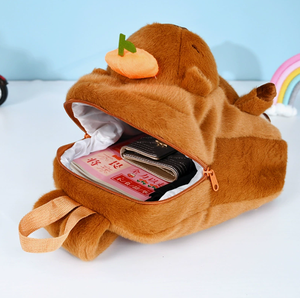 Mochila de felpa de oso <span class=keywords><strong>Capibara</strong></span> de cinco colores en forma de M, bonita y aturdida, mochila escolar de doble hombro, juguete de peluche - Product Image 2